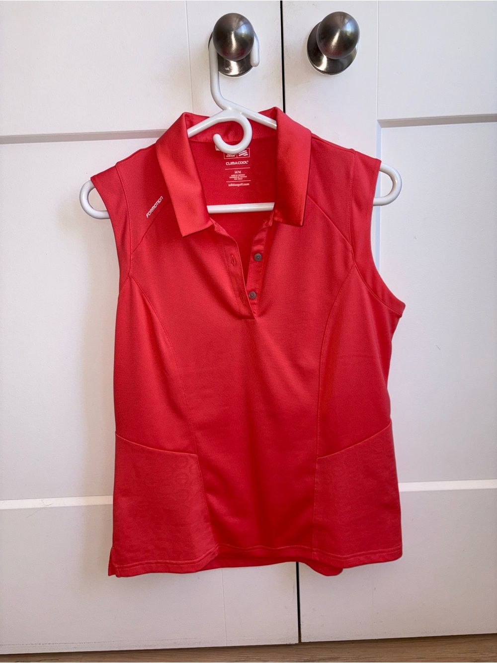 Adidas Women’s pink/red Sleeveless golf Polo Tank Top